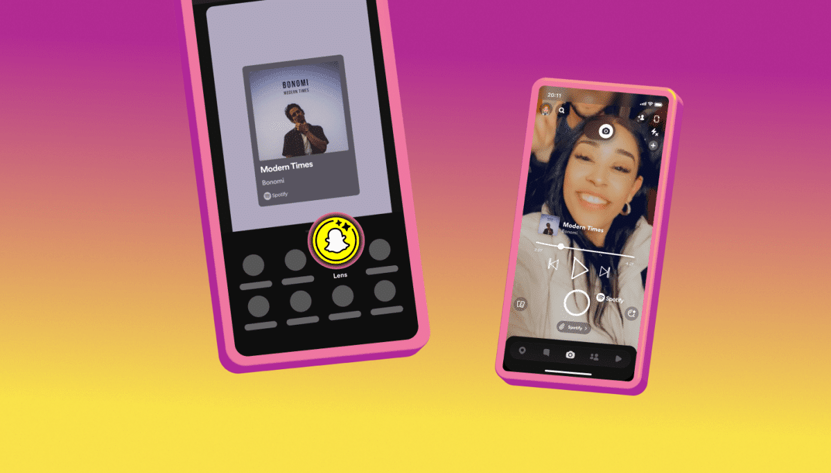 A nova lente Snapchat do Spotify permite que você capture você mesmo ou o que está ao seu redor ao compartilhar uma música